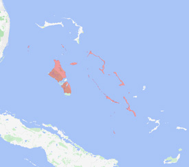 Range map of Anolis smaragdinus